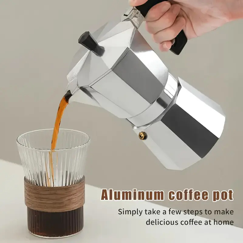Coffee Equipment Accessories - 클래식 알루미늄 모카포트 50-300ML 가정용 스토브탑
