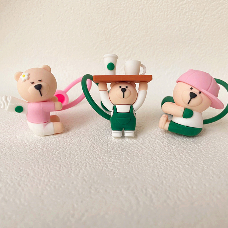 Bean Hopper Lid - 1PC 귀여운 실리콘 밀짚 커버 만화
