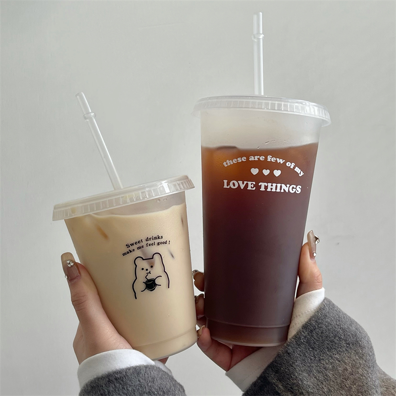 Coffee Equipment Eu - 커피 주스 차를위한 Kawaii 물병 밀짚