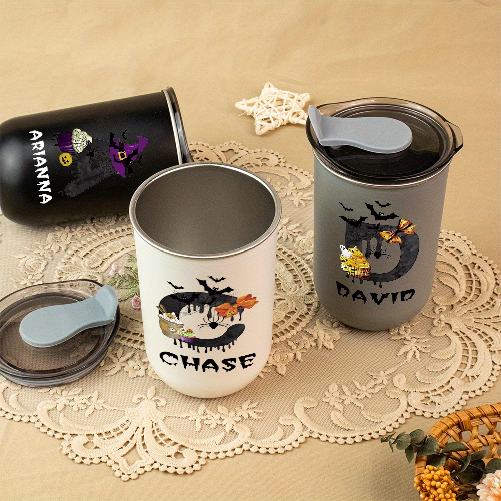맞춤형 할로윈 모노그램 이름 스테인리스 스틸 여행용 텀 - Coffee Equipment Eu 리뷰 및 가격