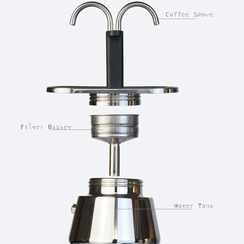 200ML 미니 모카 포트 더블 튜브 304 스테인레스 - Coffee Equipment Accessories 리뷰 및 가격