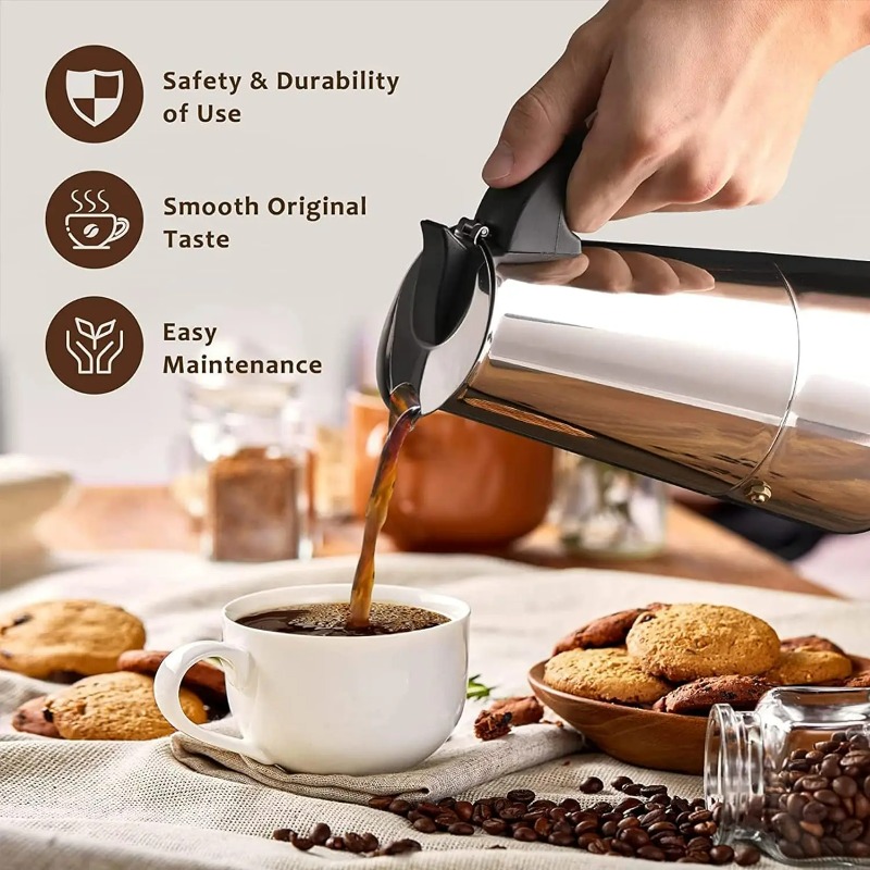 6 컵 모카 포트 스테인레스 스틸 커피 메이커 여과기  - Coffee Equipment Wholesale 리뷰 및 가격