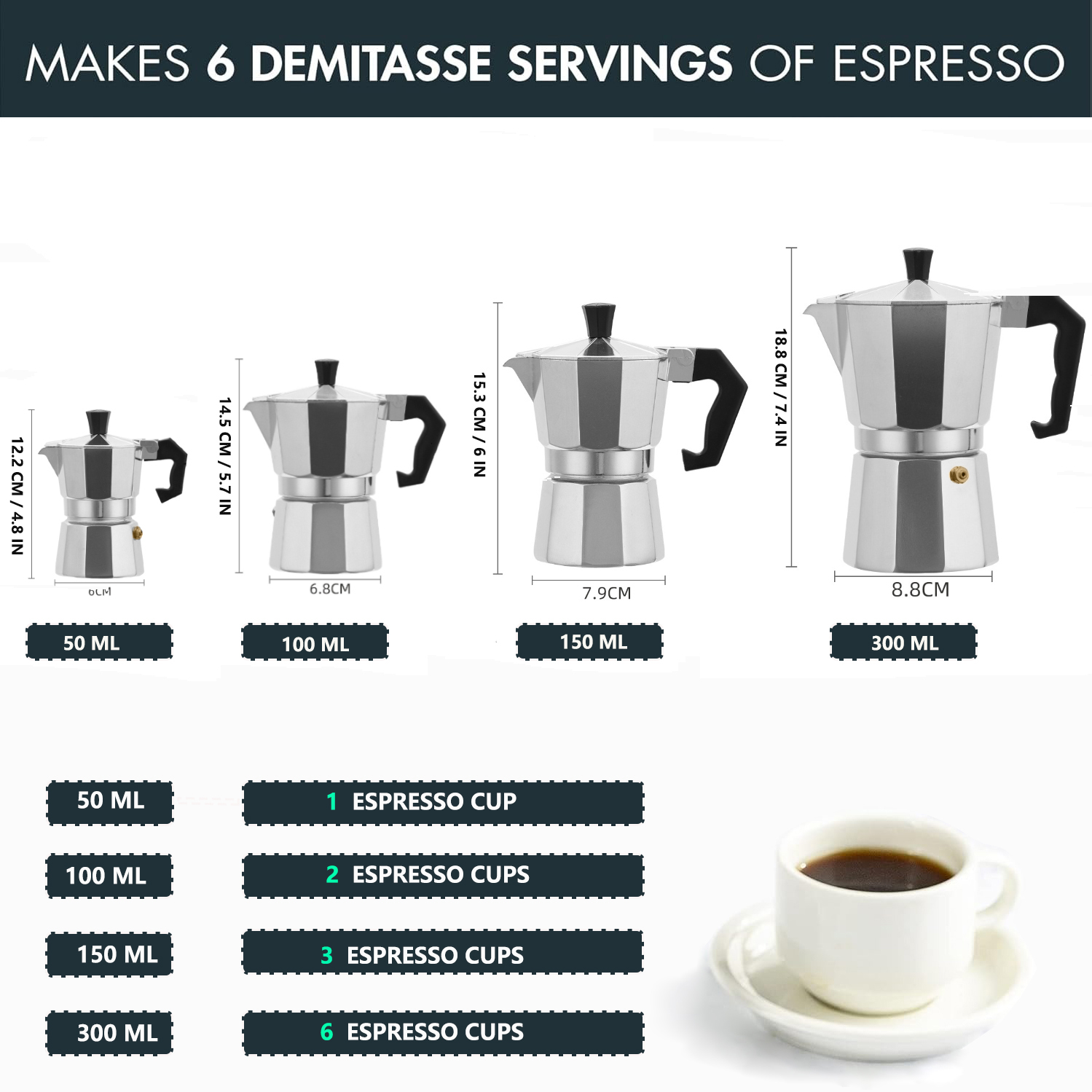 클래식 알루미늄 모카포트 50-300ML 가정용 스토브 - Coffee Equipment Accessories 리뷰 및 가격
