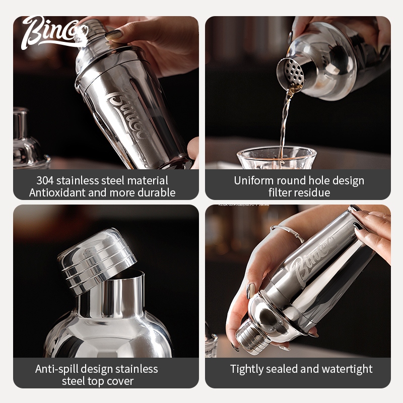 BINCOO 스테인리스 스틸 쉐이커 컵 세트 커피 &  - Coffee Equipment And Tools 리뷰 및 가격