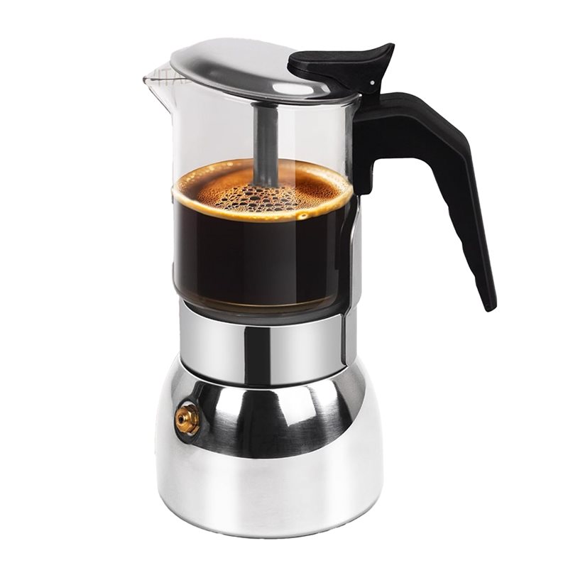 ABUI-투명 유리 4컵 모카포트 304 스테인리스 스 - Coffee Equipment Wholesale 리뷰 및 가격