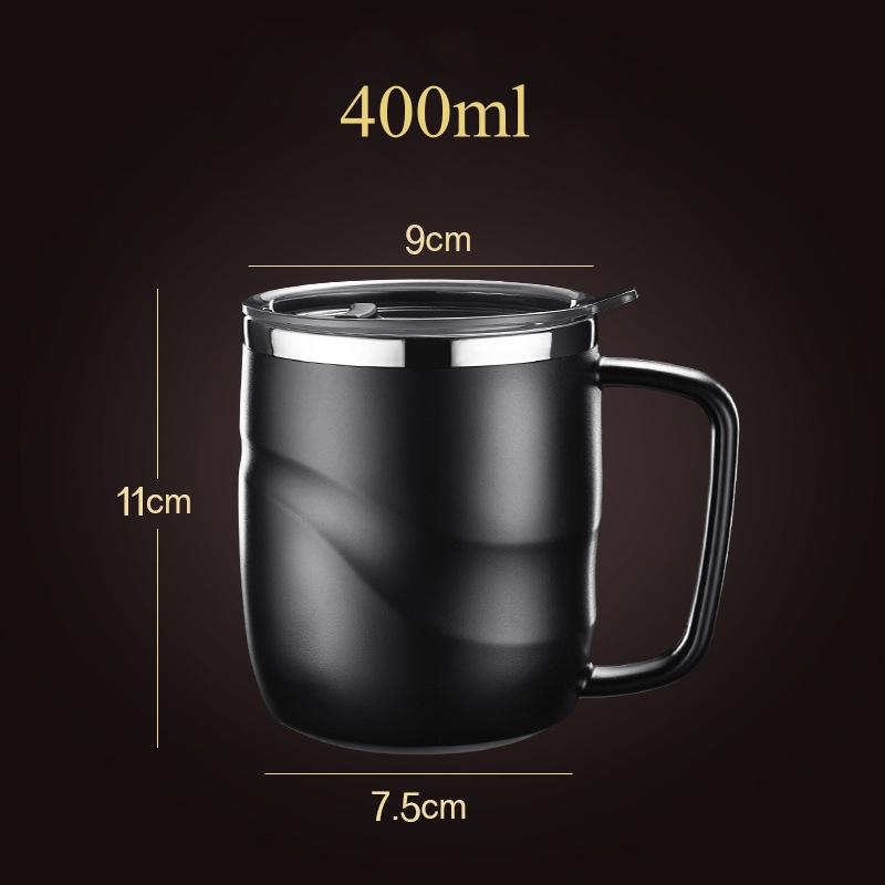 400ml 슬라이딩 뚜껑 진공 단열 커피 머그, 손잡이 - Coffee Equipment And Tools 리뷰 및 가격
