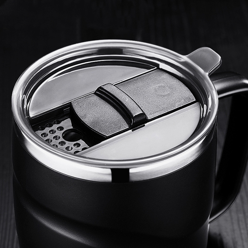 400ml 슬라이딩 뚜껑 진공 단열 커피 머그, 손잡이 - Coffee Equipment And Tools 리뷰 및 가격